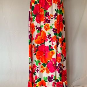 Vintage 70s long floral skirt made in Hawaii